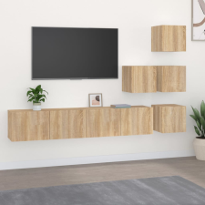 vidaXL sonoma-tölgyszínű falra szerelhető szerelt fa TV-szekrény bútor