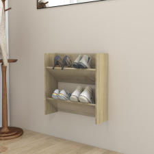 vidaXL sonoma-tölgyszínű forgácslap fali cipősszekrény 60 x 18 x 60 cm bútor