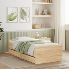 vidaXL sonoma-tölgyszínű kisméretű egyszemélyes ágykeret 75 x 190 cm ágy és ágykellék