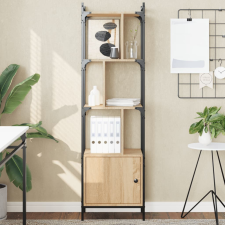vidaXL sonoma-tölgyszínű műfa könyvespolc ajtóval 44,5x30x154,5 cm bútor