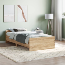 vidaXL sonoma tölgyszínű szerelt fa ágykeret 100 x 200 cm ágy és ágykellék