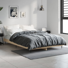 vidaXL sonoma tölgyszínű szerelt fa ágykeret 120 x 190 cm ágy és ágykellék