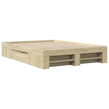 vidaXL sonoma tölgyszínű szerelt fa ágykeret 135 x 190 cm (3295508) ágy és ágykellék