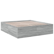 vidaXL sonoma tölgyszínű szerelt fa ágykeret 200 x 200 cm (3280900) ágy és ágykellék