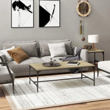 vidaXL sonoma-tölgyszínű szerelt fa dohányzóasztal 100x50x35 cm bútor