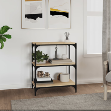 vidaXL sonoma-tölgyszínű szerelt fa és acél könyvszekrény 60x33x70,5cm bútor