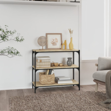 vidaXL sonoma-tölgyszínű szerelt fa és acél könyvszekrény 80x33x70,5cm bútor