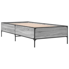 vidaXL sonoma tölgyszínű szerelt fa és fém ágykeret 90 x 190 cm (844989) ágy és ágykellék