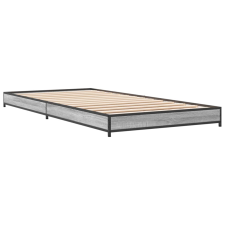 vidaXL sonoma tölgyszínű szerelt fa és fém ágykeret 90 x 200 cm (845179) ágy és ágykellék