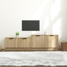 vidaXL sonoma-tölgyszínű szerelt fa fali TV-szekrény 158,5x36x45 cm bútor