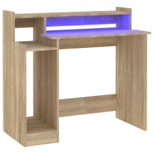 vidaXL sonoma-tölgyszínű szerelt fa íróasztal LED-ekkel 97x45x90 cm (805555) íróasztal