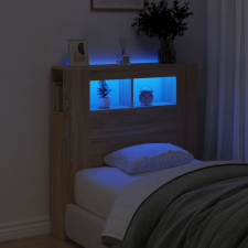 vidaXL sonoma-tölgyszínű szerelt fa LED-es fejtámla 100x18,5x103,5 cm ágy és ágykellék