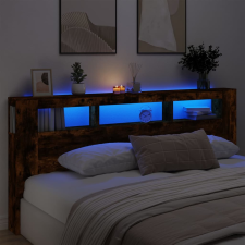vidaXL sonoma-tölgyszínű szerelt fa LED-es fejtámla 220x18,5x103,5 cm ágy és ágykellék