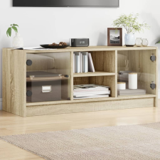 vidaXL sonoma-tölgyszínű TV-szekrény üvegajtókkal 102 x 37 x 42 cm bútor