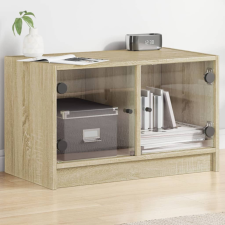 vidaXL sonoma-tölgyszínű TV-szekrény üvegajtókkal 68x37x42 cm bútor