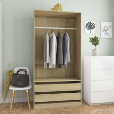 vidaXL Sonomatölgy színű forgácslap ruhásszekrény 100 x 50 x 200 cm kerti bútor