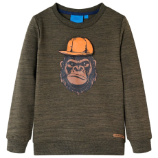 vidaXL Sötét khaki melange gyerek pulóver 104
