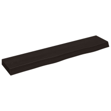 vidaXL sötétbarna kezelt tömör tölgyfa fali polc 100x20x6 cm (363799) bútor