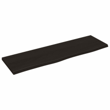 vidaXL sötétbarna kezelt tömör tölgyfa fali polc 100x30x2 cm bútor