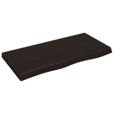 vidaXL sötétbarna kezelt tömör tölgyfa fali polc 100x50x(2-6) cm (363808) bútor