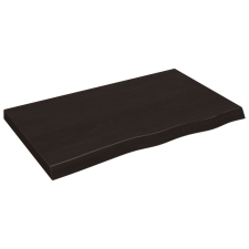 vidaXL sötétbarna kezelt tömör tölgyfa fali polc 100x60x(2-6) cm (363811) bútor