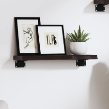 vidaXL sötétbarna kezelt tömör tölgyfa fali polc 40x10x2 cm bútor