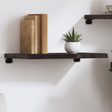 vidaXL sötétbarna kezelt tömör tölgyfa fali polc 60x30x(2-4) cm bútor