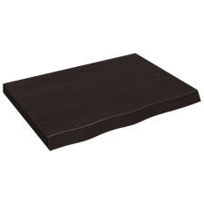 vidaXL sötétbarna kezelt tömör tölgyfa fali polc 80x60x(2-6) cm (363793) bútor