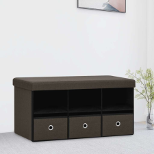 vidaXL sötétbarna összecsukható művászon tárolópad 76 x 38 x 38 cm bútor