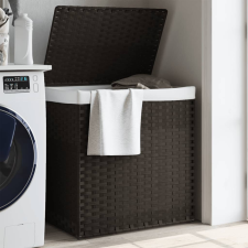 vidaXL sötétbarna polyrattan szennyeskosár 2 rekesszel 53x35x57 cm bútor