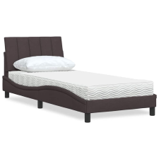 vidaXL sötétbarna szövet ágy matraccal 90x200 cm ágy és ágykellék