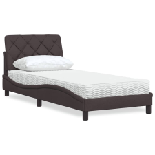 vidaXL sötétbarna szövet ágy matraccal 90x200 cm ágy és ágykellék
