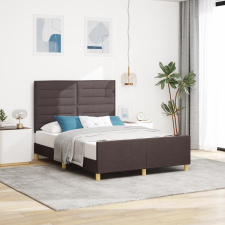vidaXL Sötétbarna Szövet Ágykeret 140x190 cm ágy és ágykellék