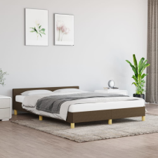 vidaXL sötétbarna szövet ágykeret fejtámlával 140 x 190 cm ágy és ágykellék
