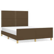 vidaXL sötétbarna szövet ágykeret fejtámlával 140 x 190 cm (3124971) ágy és ágykellék