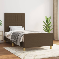 vidaXL sötétbarna szövet ágykeret fejtámlával 90 x 200 cm ágy és ágykellék