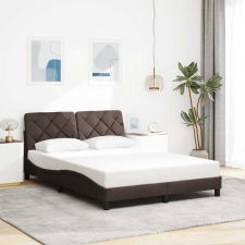 vidaXL sötétbarna szövet ágykeret matrac nélkül 120x200 cm ágy és ágykellék