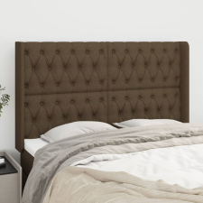 vidaXL sötétbarna szövet fejtámla szárnyakkal 147x16x118/128 cm ágy és ágykellék