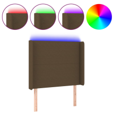 vidaXL sötétbarna szövet LED-es fejtámla 103x16x118/128 cm (3123761) ágy és ágykellék