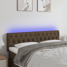 vidaXL sötétbarna szövet LED-es fejtámla 144 x 7 x 78/88 cm ágy és ágykellék