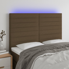 vidaXL sötétbarna szövet LED-es fejtámla 144x5x118/128 cm ágy és ágykellék