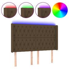 vidaXL sötétbarna szövet LED-es fejtámla 147x16x118/128 cm (3124385) ágy és ágykellék