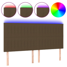 vidaXL sötétbarna szövet LED-es fejtámla 160x5x118/128 cm (3122671) ágy és ágykellék