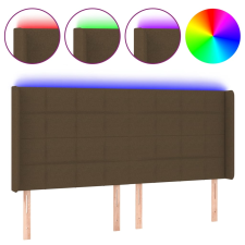vidaXL sötétbarna szövet LED-es fejtámla 163x16x118/128 cm (3124057) ágy és ágykellék