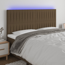 vidaXL sötétbarna szövet LED-es fejtámla 180x5x118/128 cm ágy és ágykellék