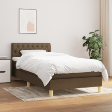 vidaXL sötétbarna szövet rugós ágy matraccal 100 x 200 cm ágy és ágykellék