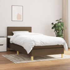 vidaXL sötétbarna szövet rugós ágy matraccal 100 x 200 cm ágy és ágykellék