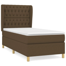 vidaXL sötétbarna szövet rugós ágy matraccal 100 x 200 cm (3128744) ágy és ágykellék