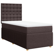 vidaXL sötétbarna szövet rugós ágy matraccal 100 x 200 cm (3291984) ágy és ágykellék