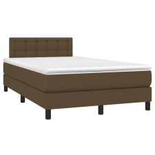 vidaXL sötétbarna szövet rugós ágy matraccal 120 x 190 cm ágy és ágykellék